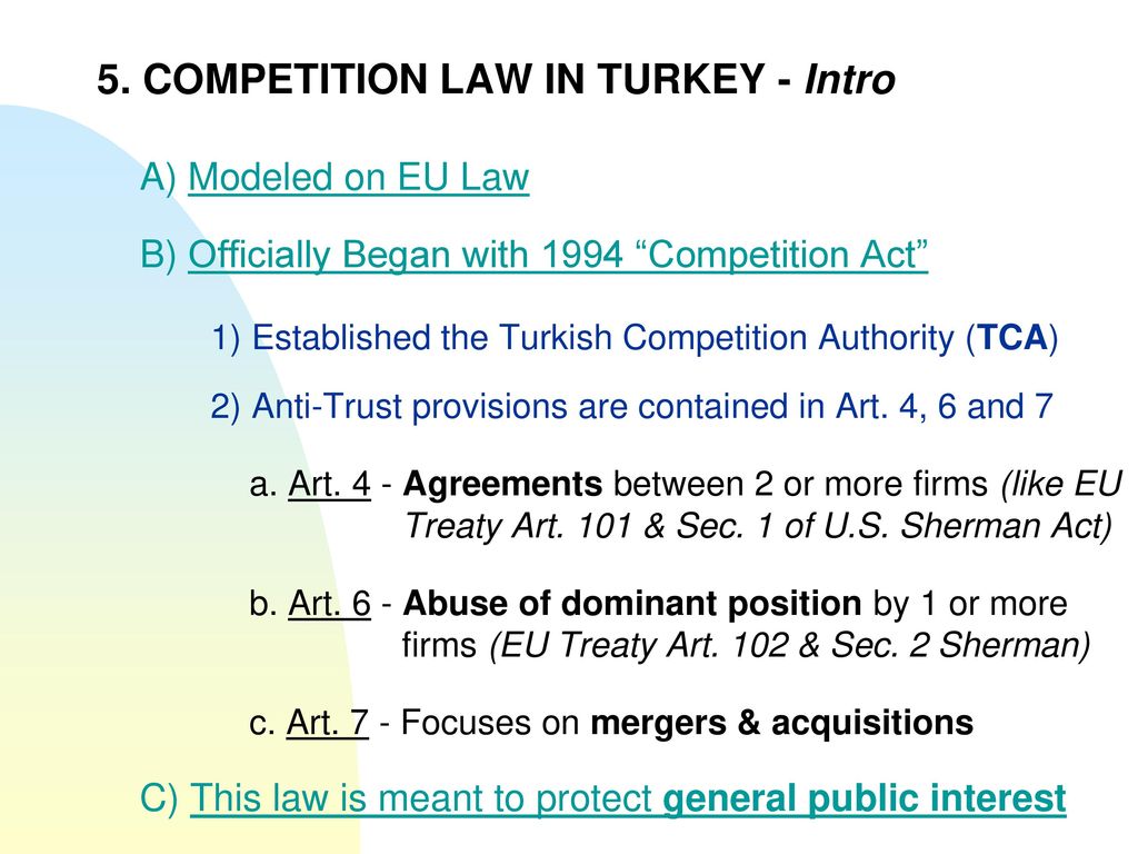 5. COMPETITION LAW IN TURKEY - Intro