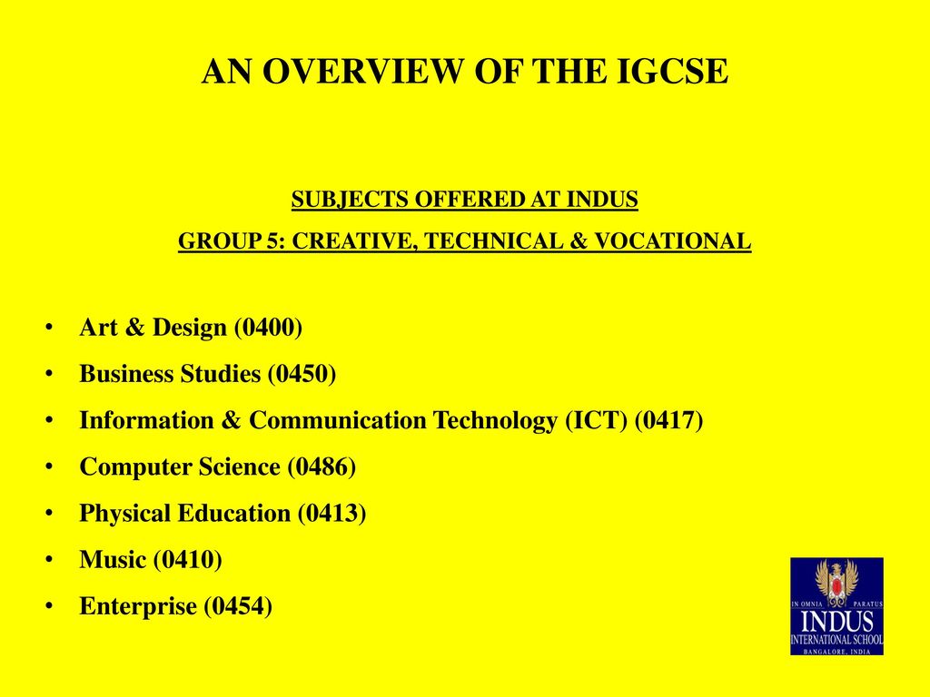 AN OVERVIEW OF THE IGCSE