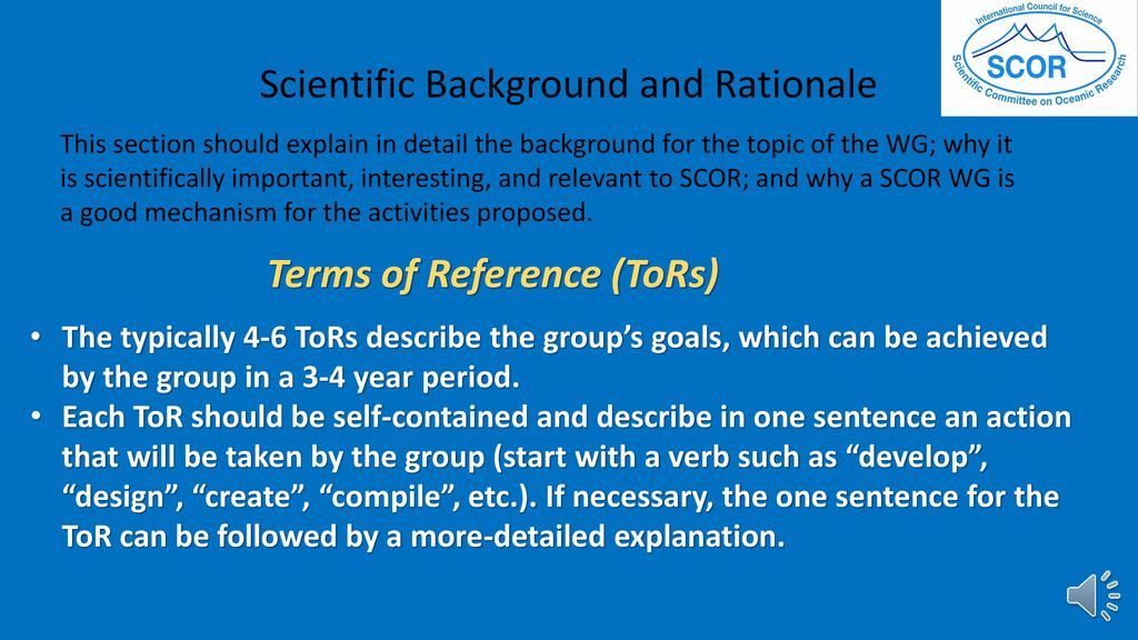 Terms of Reference (ToRs)