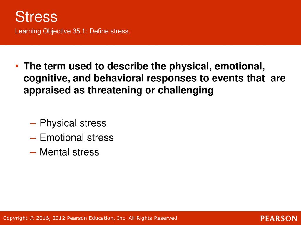 definition of stress by different psychologists
