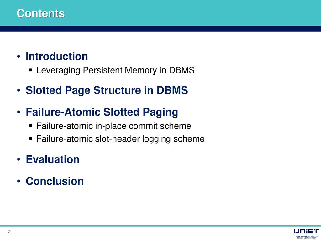 Contents Introduction Slotted Page Structure in DBMS