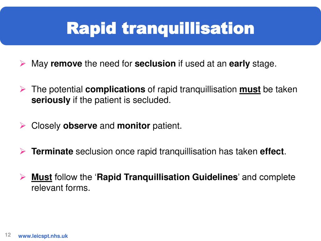 Rapid Tranquillisation Flow Chart
