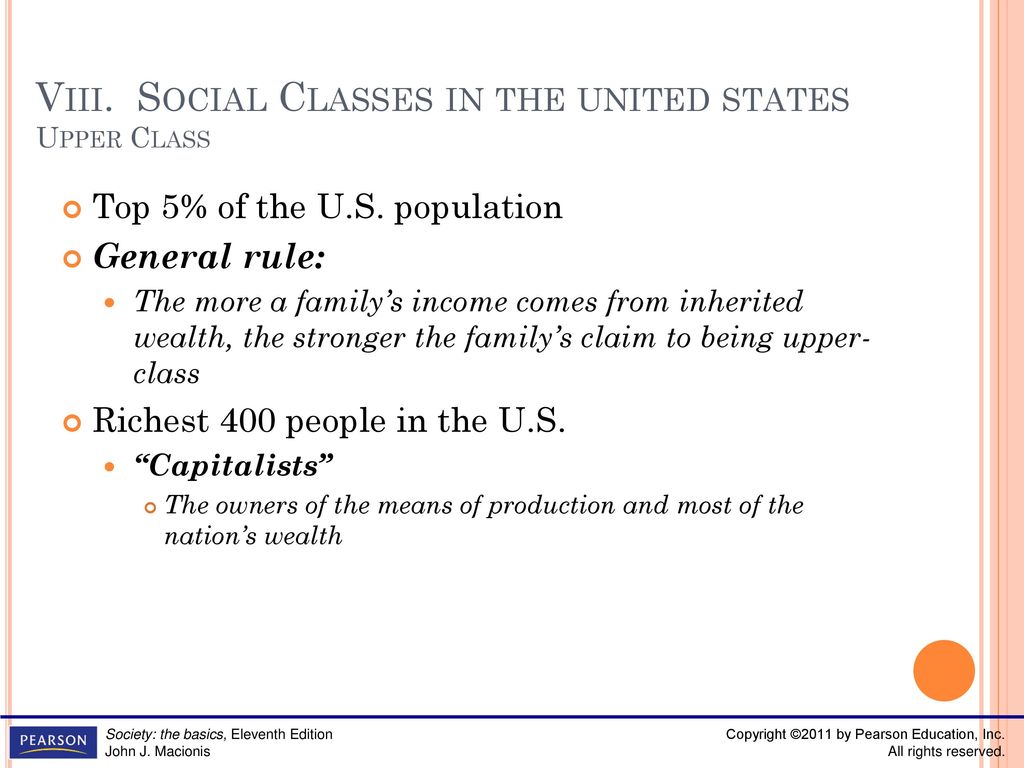 At society? social the top what class was of 