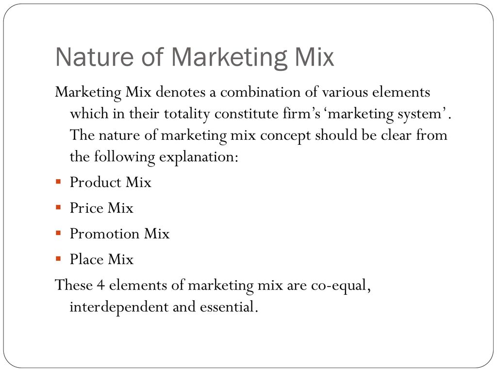 4 elements of marketing mix