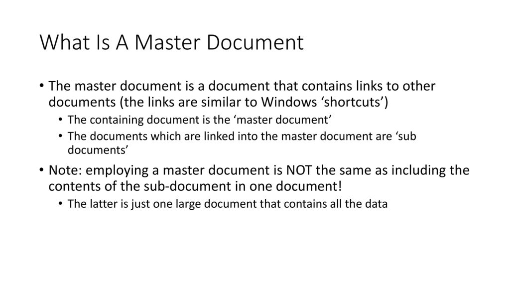 Master Documents In Word Ppt Download