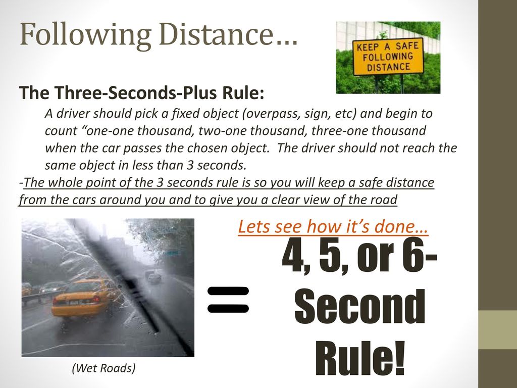 Second driving three rule 3