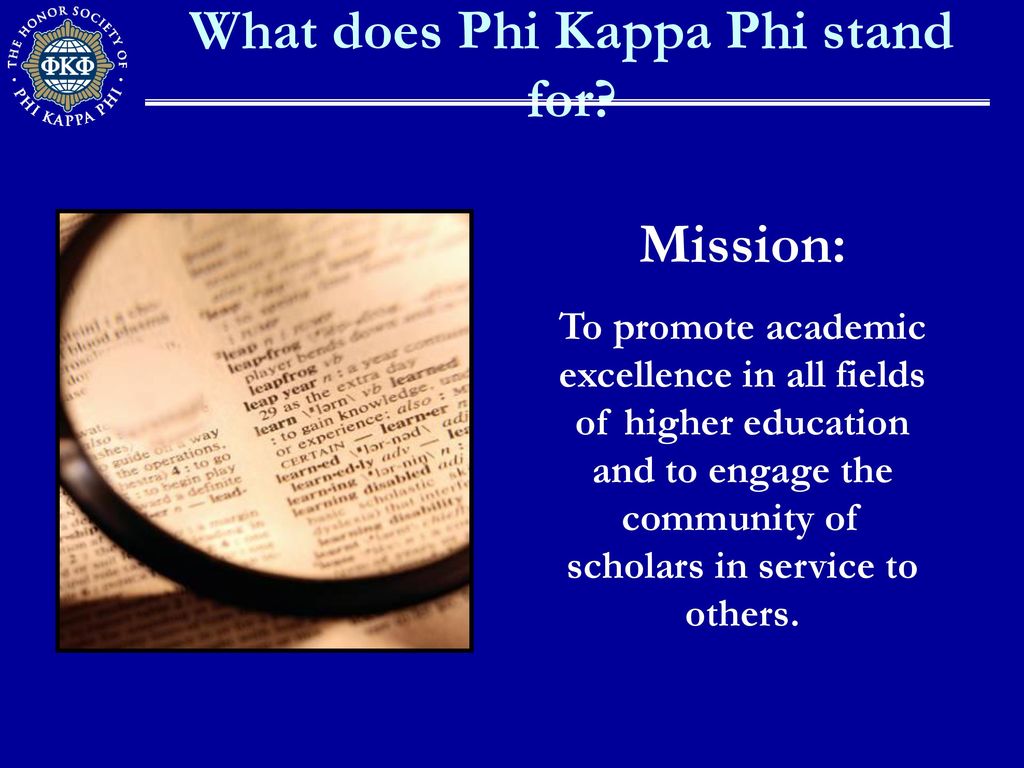 What does Phi Kappa stand for? -