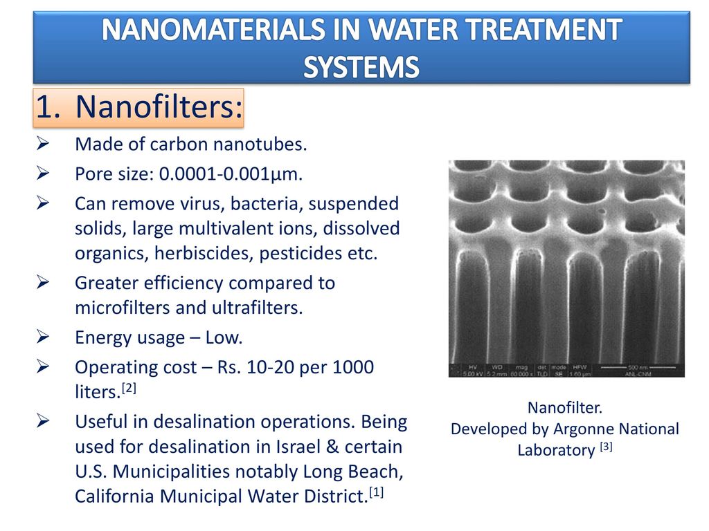 NANOTECHNOLOGY FOR WATER TREATMENT - ppt download