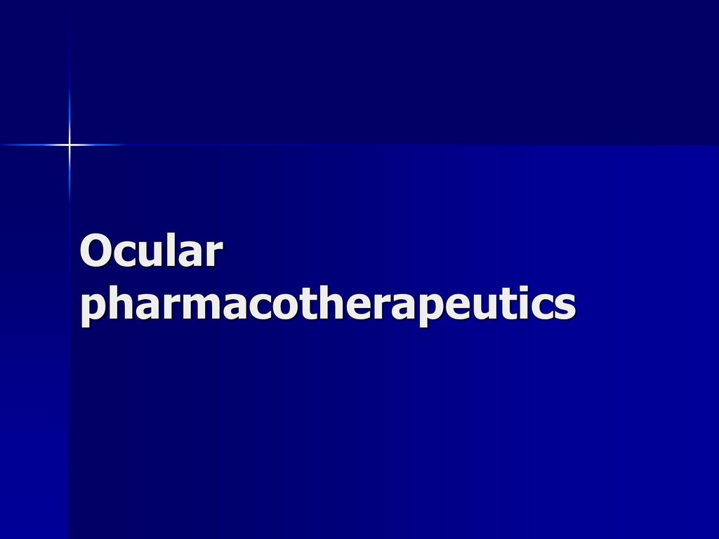 Ocular pharmacotherapeutics