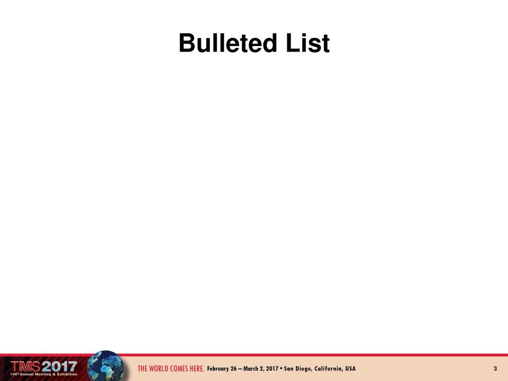 Bulleted List Enter speaker notes here.