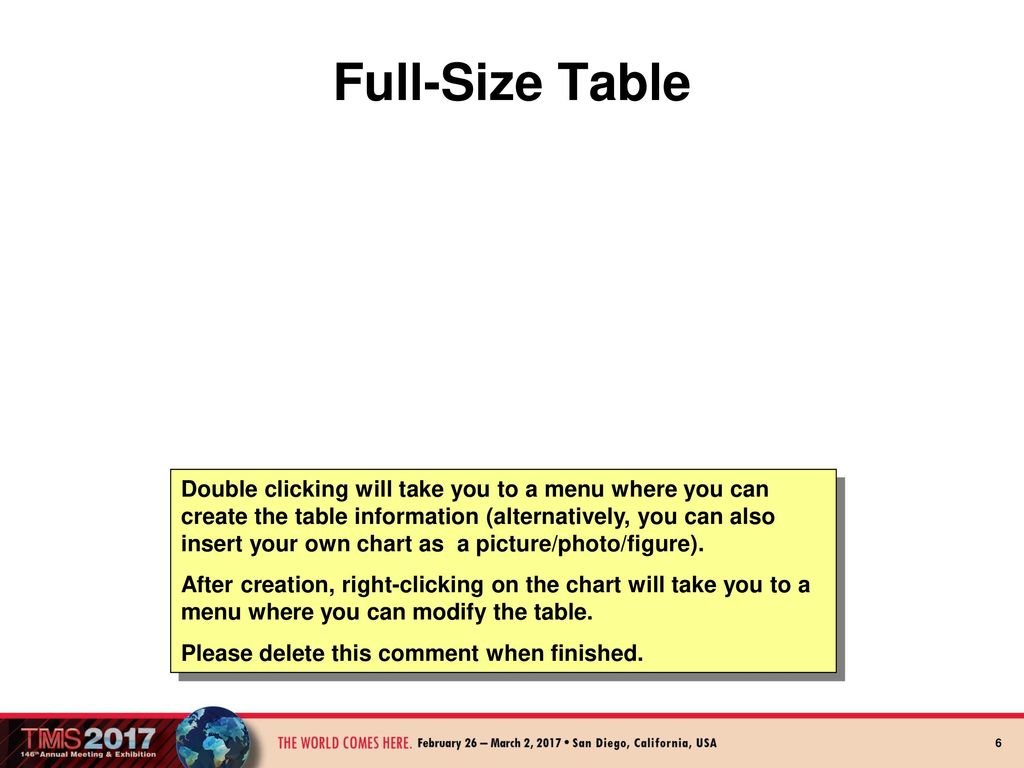 Full-Size Table