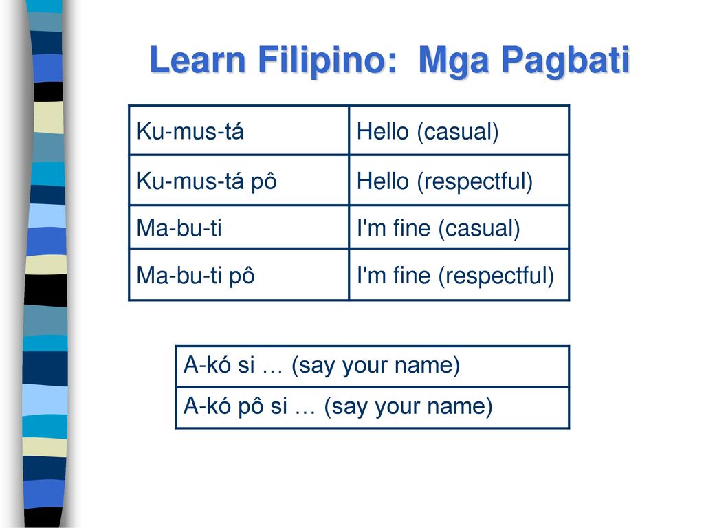 Maligayang Pagdating Sharing Our Filipino Heritage With The Ppt Download