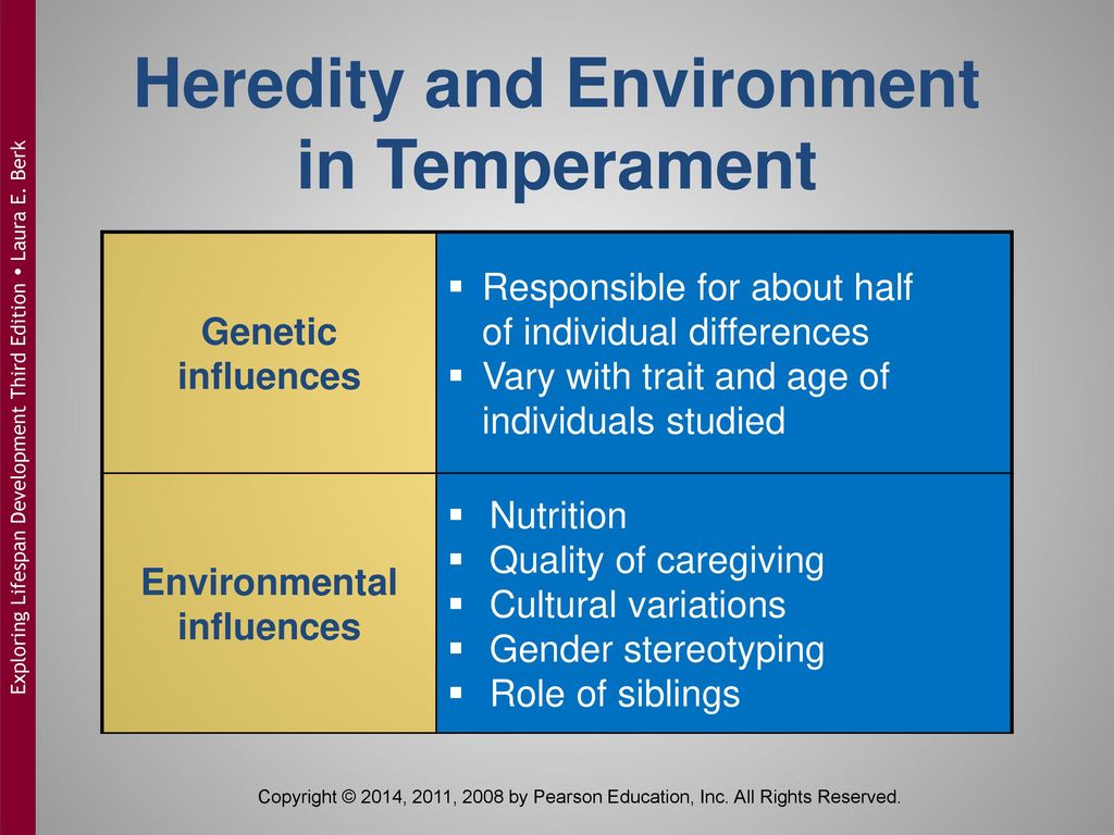Heredity and Environment in Temperament Environmental influences