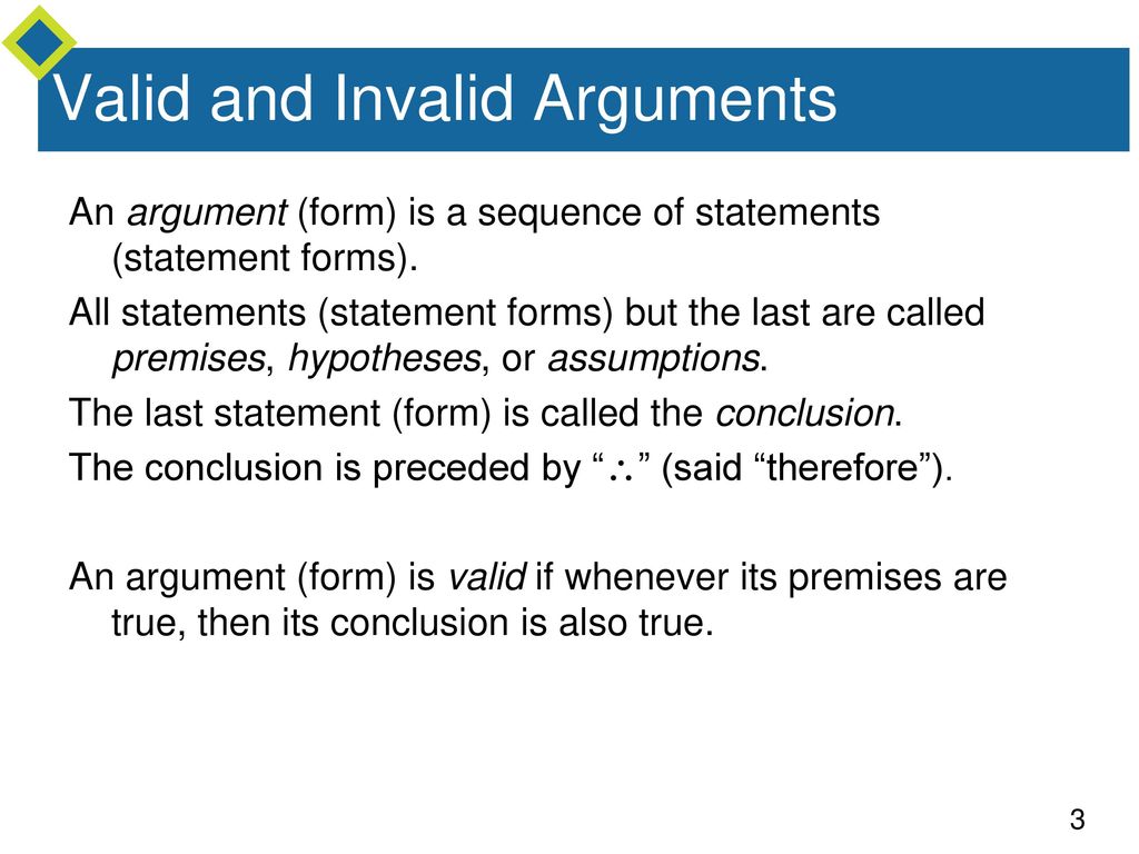 Valid and invalid arguments ppt download