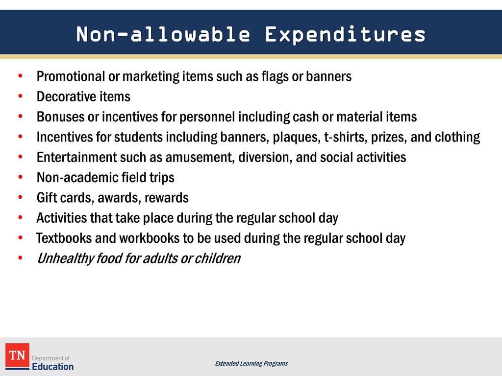 Non-allowable Expenditures