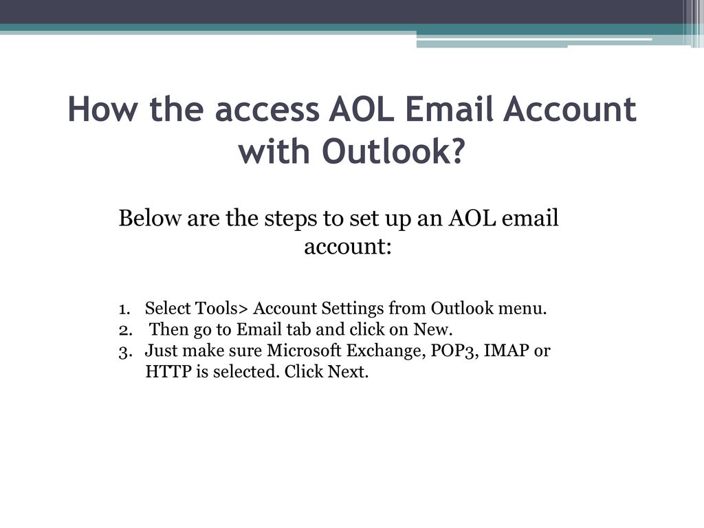 How the access AOL  Account with Outlook