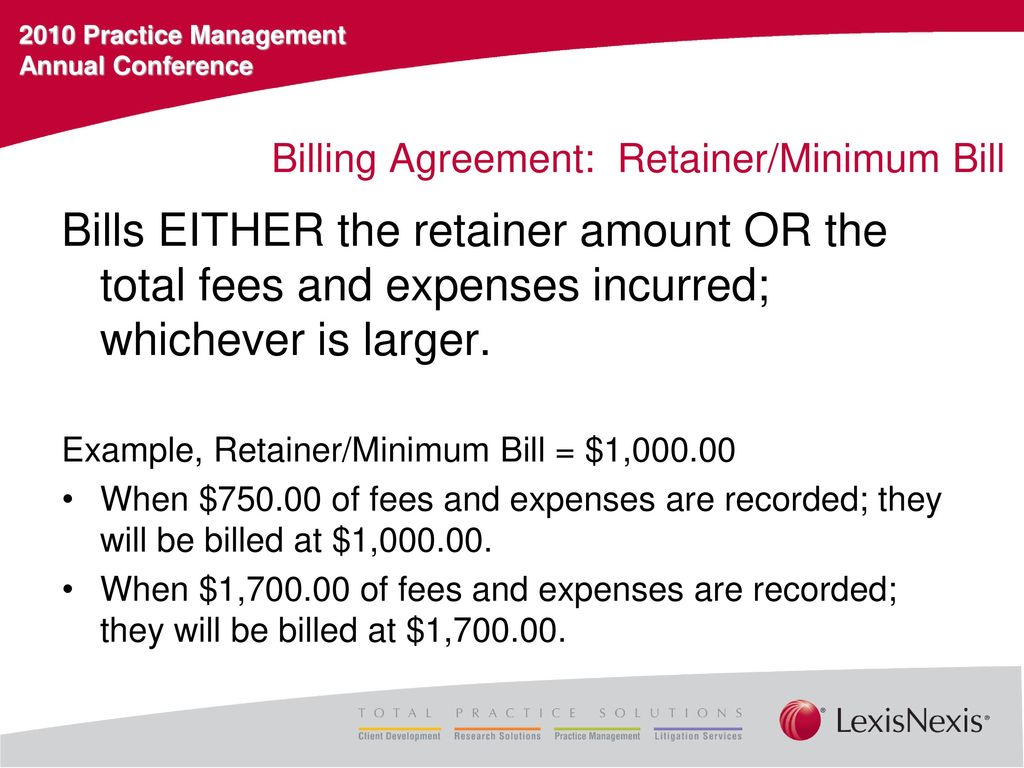 Billing Agreement: Retainer/Minimum Bill