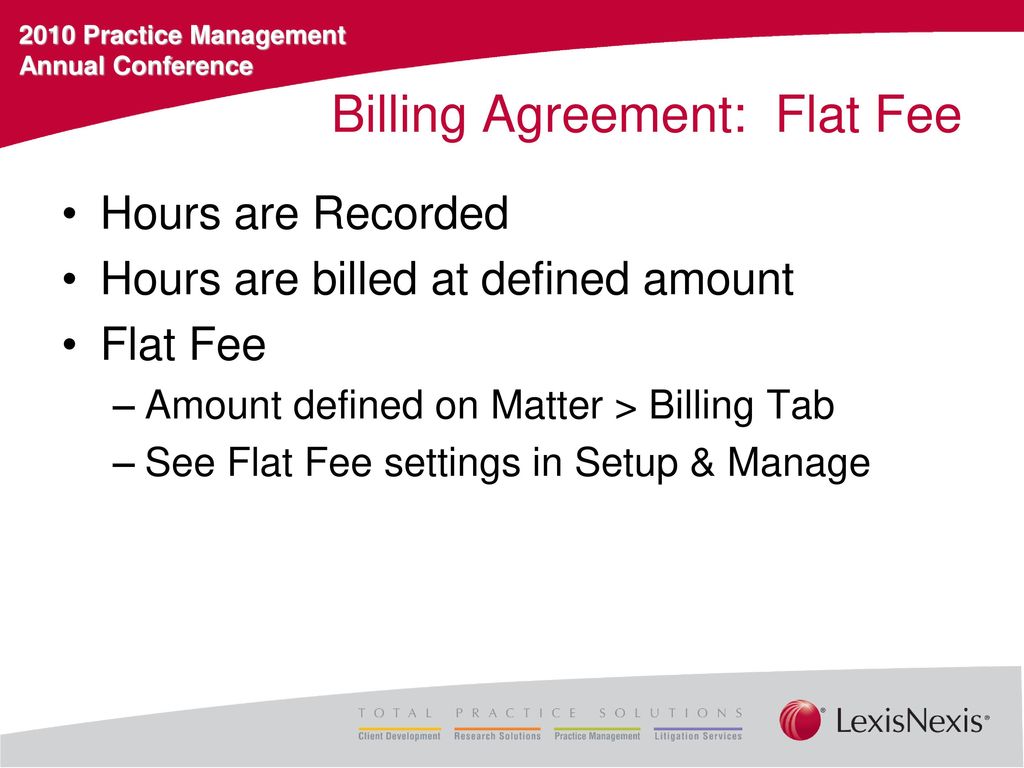 Billing Agreement: Flat Fee