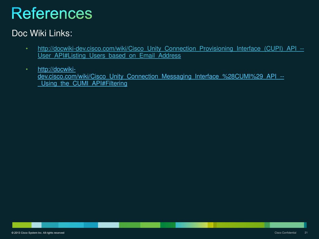 Rest api support for squared uc in unity connection ppt download