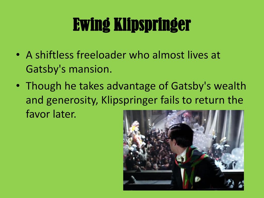 who is ewing klipspringer in the great gatsby
