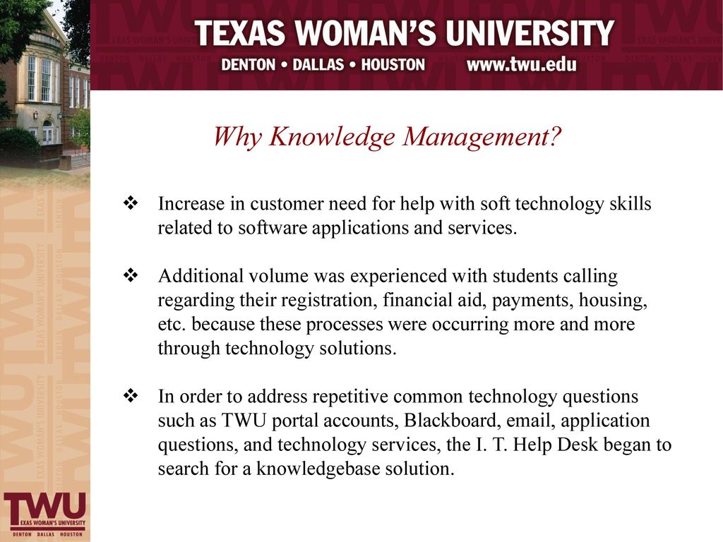 knowledge as a service texas woman s university ppt download
