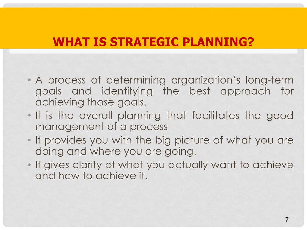 what is strategic planning in education