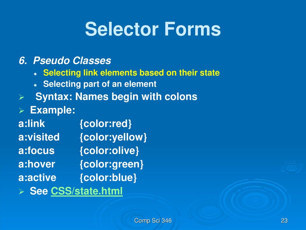 Cascading style sheet cs346 fall 2010 comp sci ppt download
