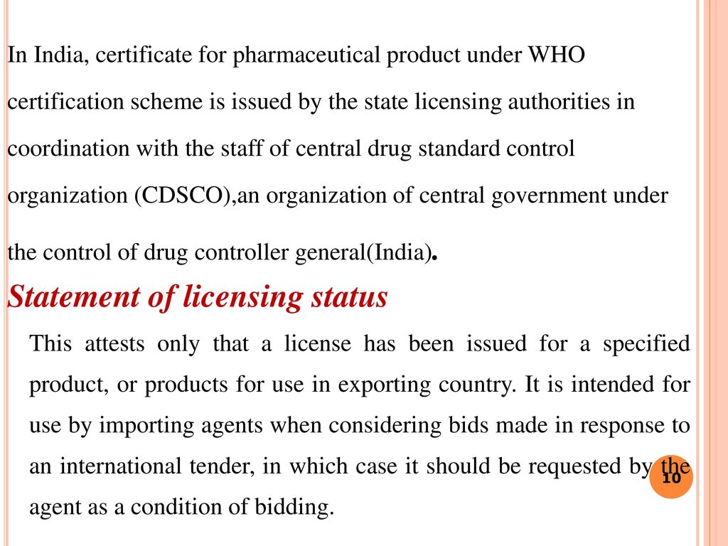 Who Certification Scheme On The Quality Of Pharmaceutical Products WHO CERTIFICATION SCHEME AND NABL GUIDE LINES - ppt download