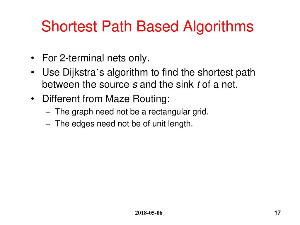 Shortest Path Based Algorithms