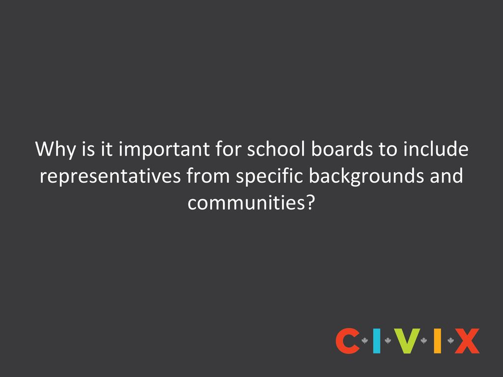 Why is it important for school boards to include representatives from specific backgrounds and communities