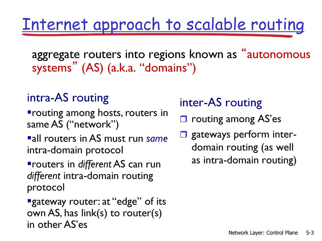 Internet approach to scalable routing