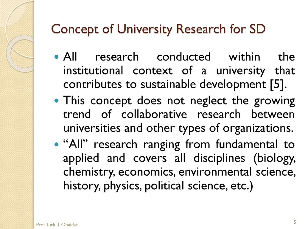 The role of university research in sustainable development ppt download