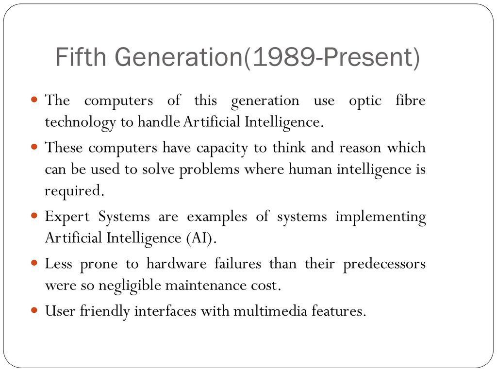 characteristics of 5th generation computers
