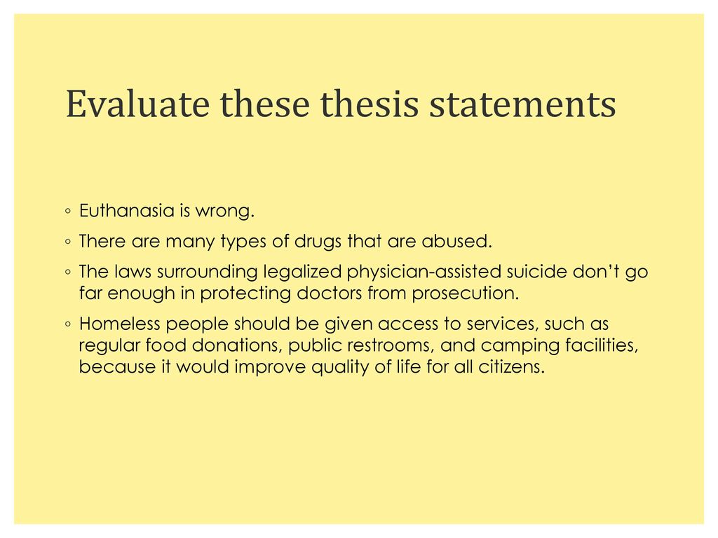 euthanasia essay thesis