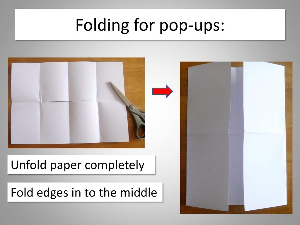 Folding for pop-ups: Unfold paper completely