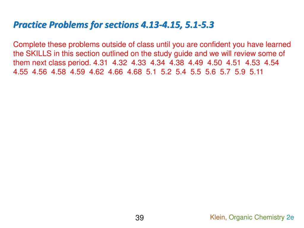 Practice Problems for sections ,