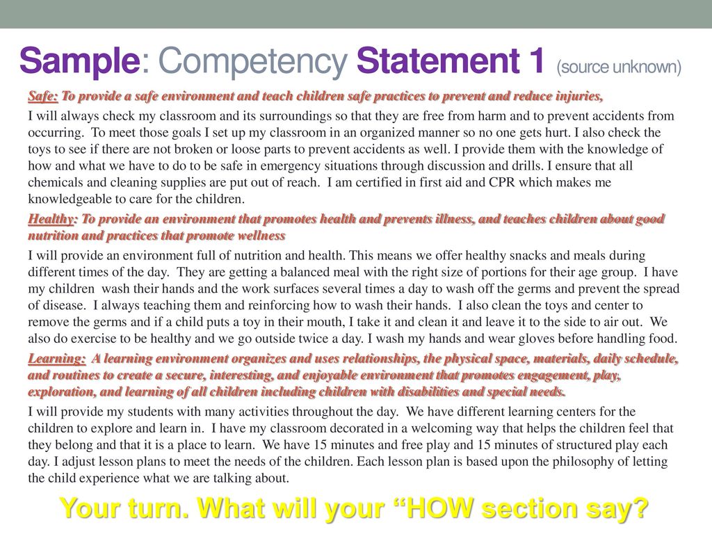 cda competency statement 4