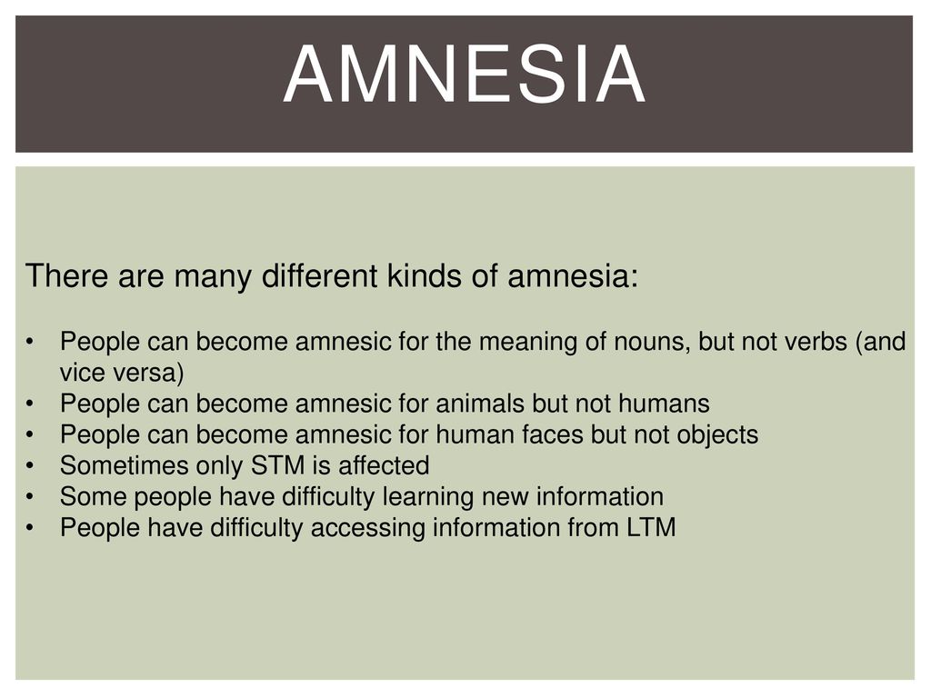 Amnesia meaning