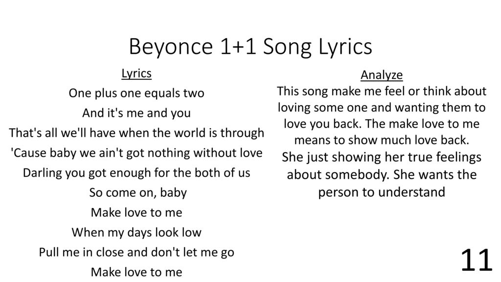 Beyonce 1 Plus 1 Song