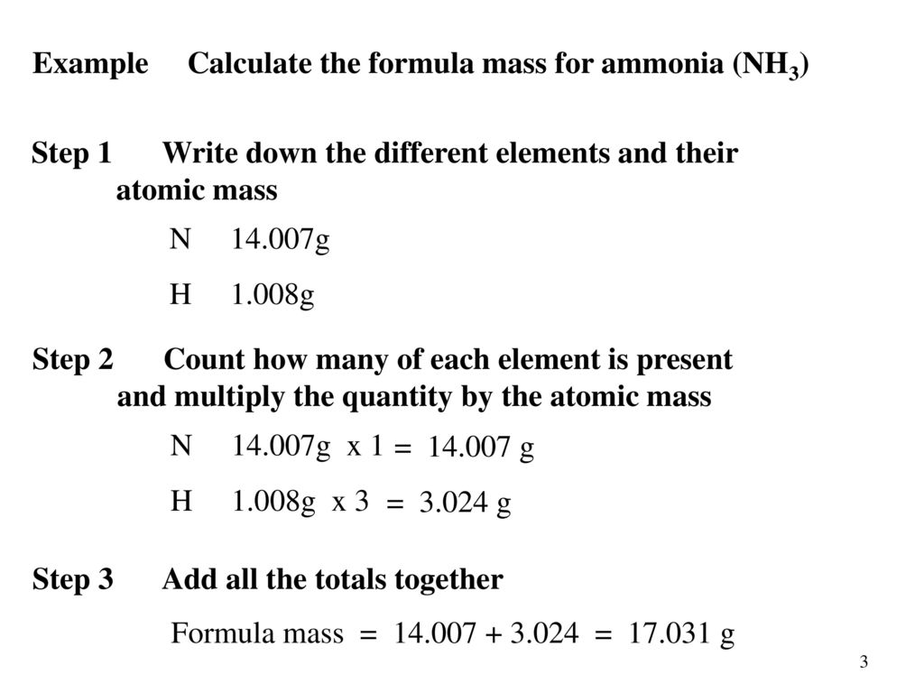 Atomic Mass Of Ammonia