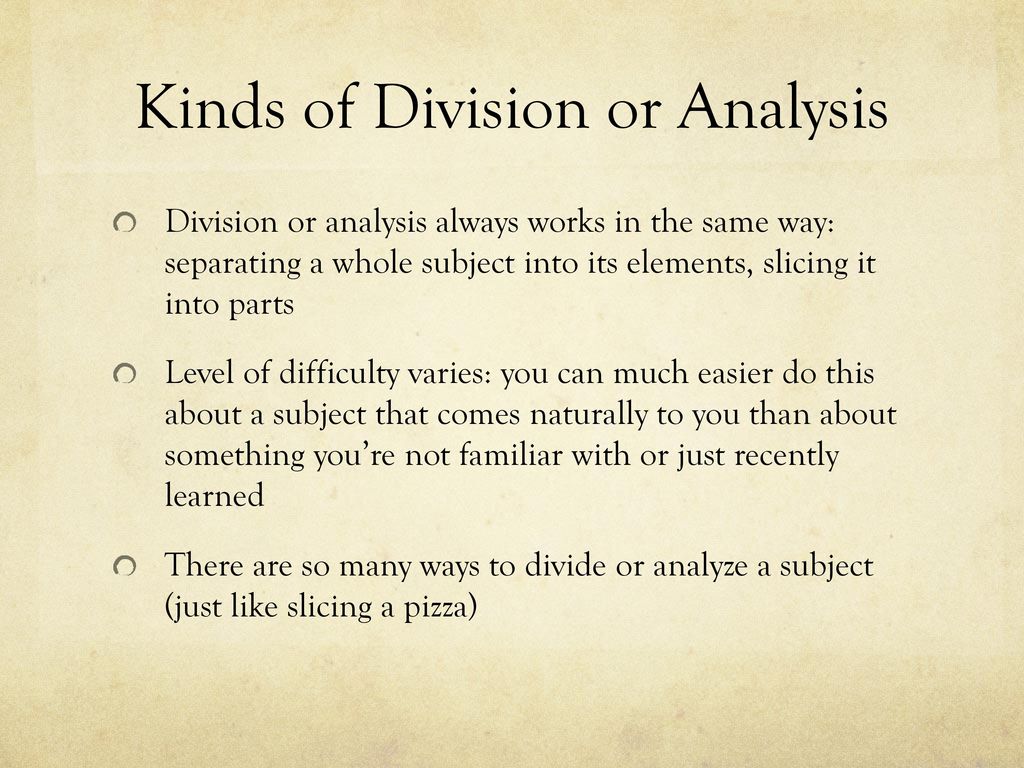 division or analysis essay
