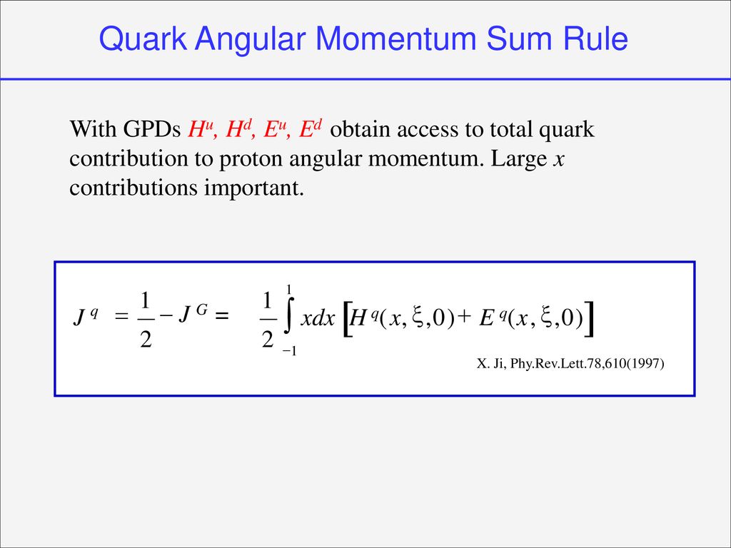 [ ] ò Quark Angular Momentum Sum Rule