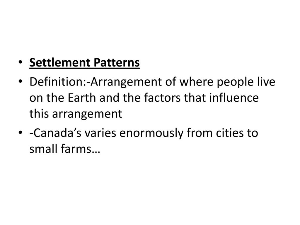 Settlement Patterns Ppt Download