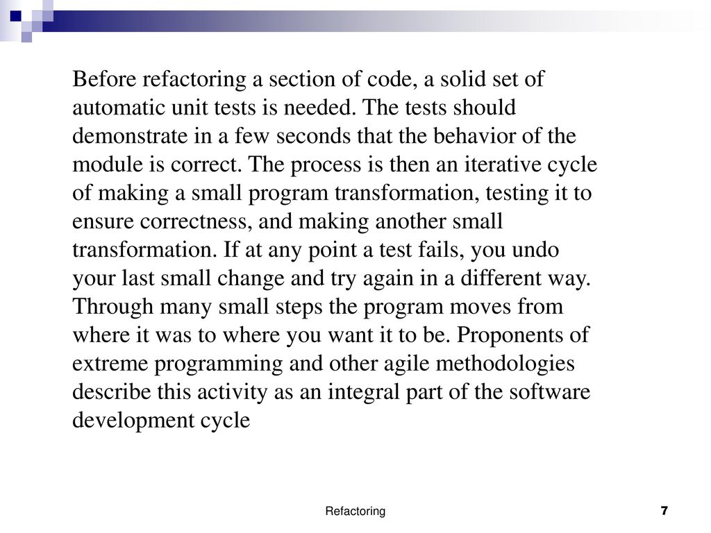 Automatic Refactoring