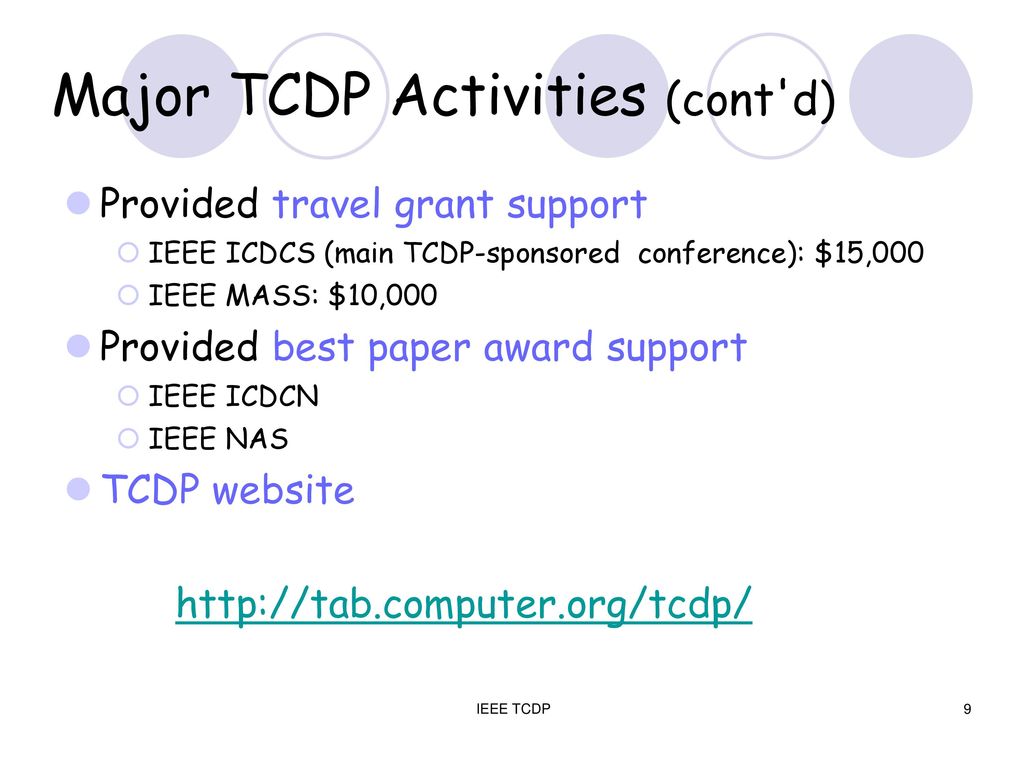 IEEE Technical Committee on Distributed Computing (TCDP) ppt download