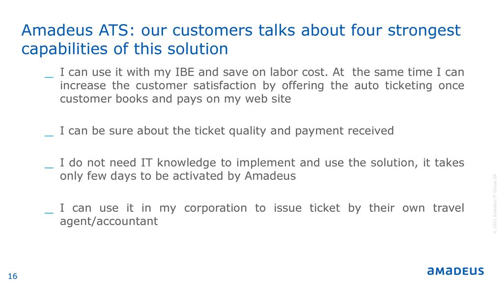 Amadeus ATS: our customers talks about four strongest capabilities of this solution
