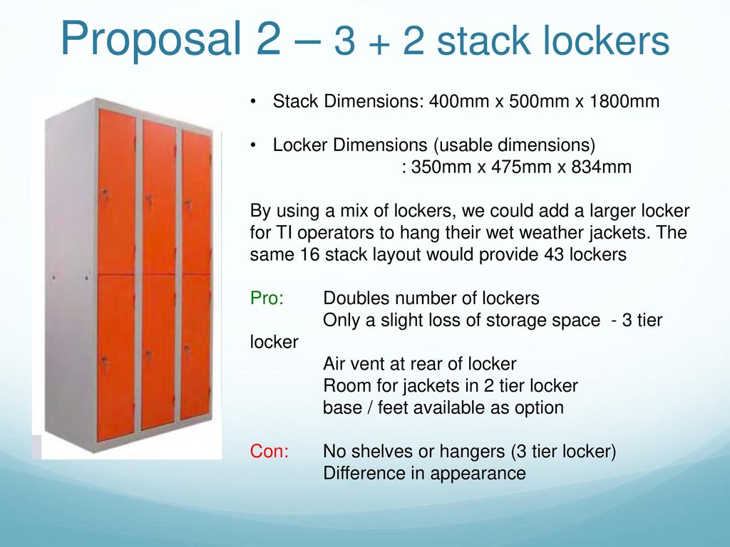 Proposal 2 – stack lockers