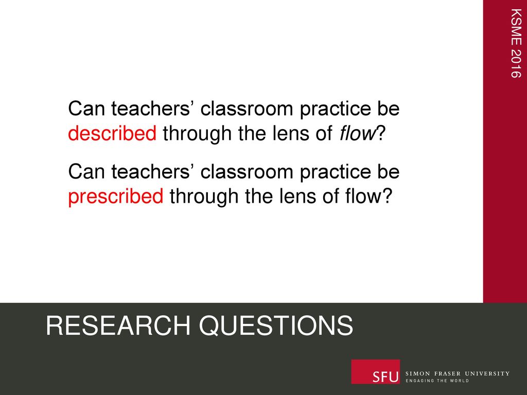 Can teachers’ classroom practice be described through the lens of flow