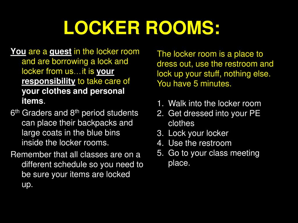 LOCKER ROOMS: