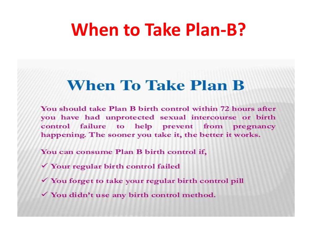 When Are You Supposed To Take Plan B